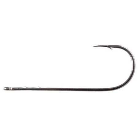 Owner Straight Shank Worm Hook With Cutting Point, Size 20 Round Bend, Black Chrome, 6Pk 5100-121